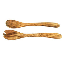 Charger l'image dans la galerie, Couverts à salade PETIT en bois d'olivier, environ 21 cm