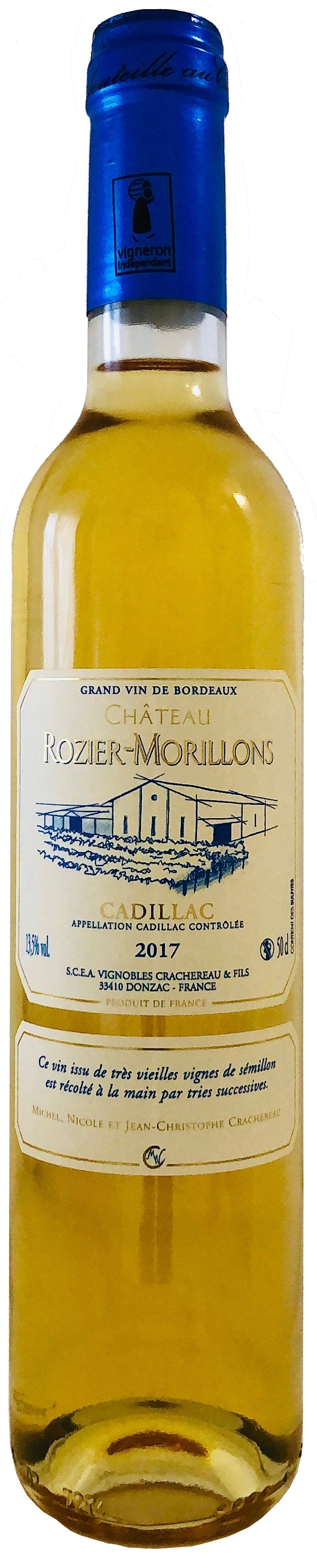 Château ROZIER-MORILLONS AOC CADILLAC – 2017 – 50 cL – Agriculture Raisonnée (CHR)